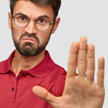A man refusing