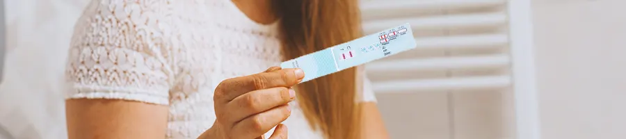 A person holding the Easy@Home THC Test