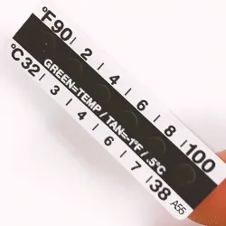 A drug test temperature strip