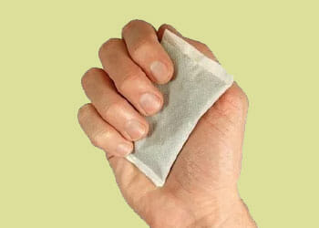 Holding a hand warmer