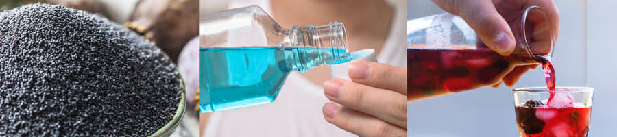 Cranberry, mouthwash and poppy seeds