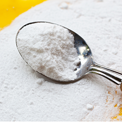 white powder in a silver spoon