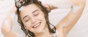 Woman washing her hair