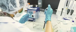 A chemist doing work at a lab